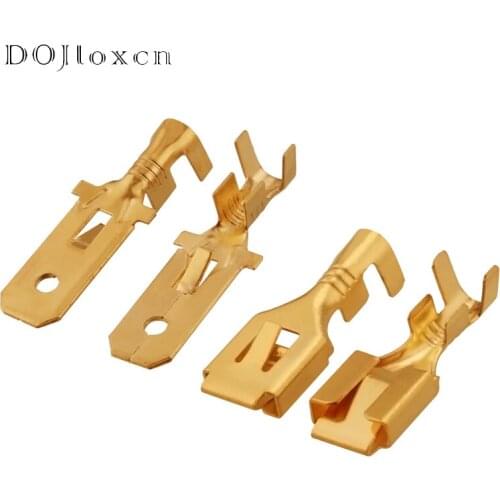 20 Pcs 6.3MM Car Crimping Terminal Spade Connector Copper Pin Car Female Terminal Block For Car Battery Car DJ621-B6.3B