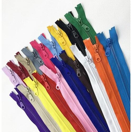 20pcs 5# 25-70 Cm Resin Detachable Zipper Opening That Opens The Self Locking Plastic Self Locking Zipper(20 Colors)