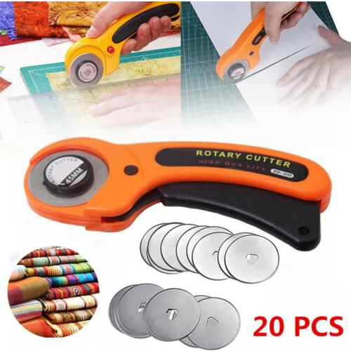 20pcs/Set LeatherCraft 45mm Rotary Cutter Set Fabric Quilt Cutter DIY Patchwork Leather Craft Sewing Tool Cuter Blades Circular