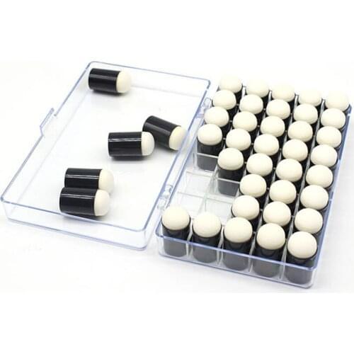 40pcs/set Finger Sponge Daubers with Plastic Box for Chalk Ink Stains Paint Glue Painting Craft Drawing Sponge Foam Supplies