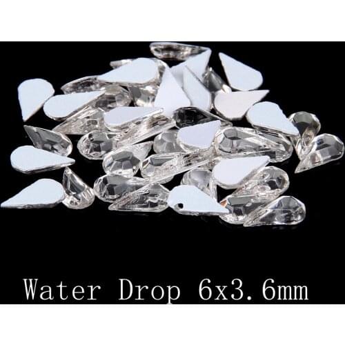 50pcs Crystal Clear Many Styles Glass Rhinestones For 3D Nails Art Many Sizes Flatback Glue On Crystal Stickers DIY Decorations