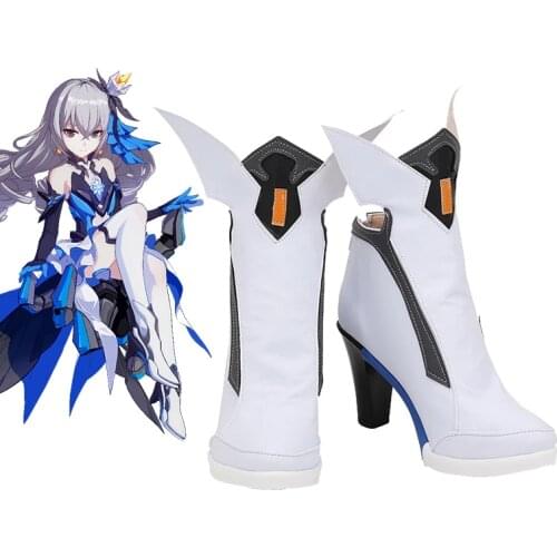Anime Honkai Impact 3rd Bronya Zaychik Cosplay Boots White Leather Shoes High Heel Halloween Party Props Custom Made