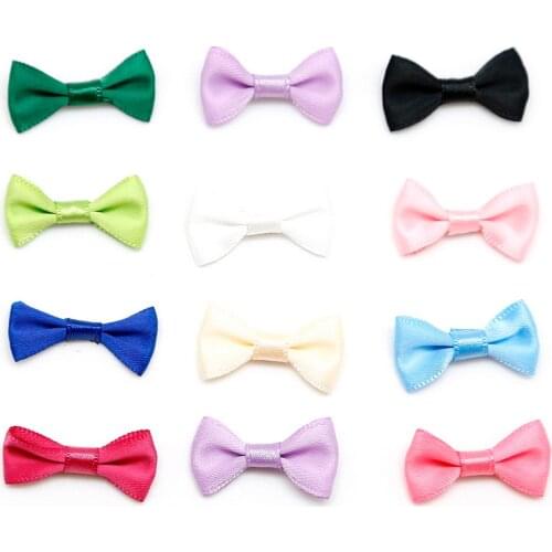 3x1.5cm 25pcs/lot Handmade DIY Satin Ribbon Bow Gift Package Bow Wedding Scrapbooking Embellishment Crafts Accessory