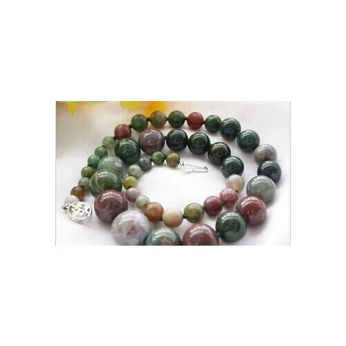 FREE SHIPPING>>>18" 6*14MM ROUND MULTICOLOR BEAD TOWER NECKLACE