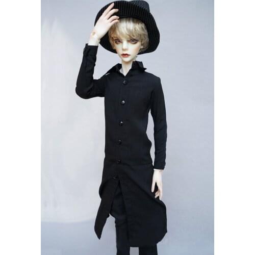 BJD doll dress is suitable for 1/3 1/4 SD MSD doll size black personality fashion long sleeve shirt doll accessories