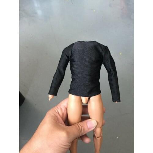 1:6 Scale Black long sleeve t-shirt For 12" Male Body Doll
