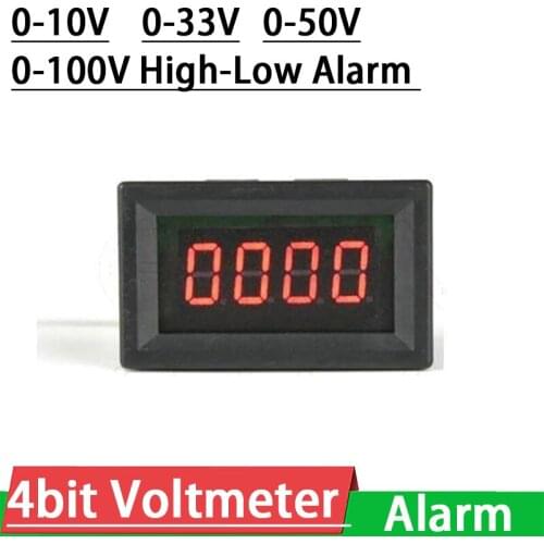 DC 9.999V 10V 30V 50V 100V LED Digital Voltmeter High-Low voltage Alarm VOLT Meter tester W Buzzer 5V 12V battery monitor