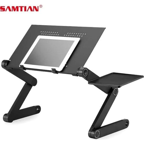 SAMTIAN Tablet Phone Holder Laptop Foldable Desk Stand Computer Desk Book Stand For Bed Living Room Outdoor Leisure Office