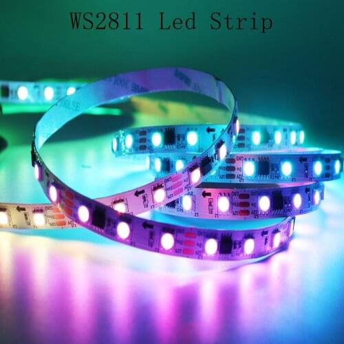 1-5M DC12V WS2811 5050 RGB Addressable Led Pixel Strip Light Full Colors Led Strip Ribbon Flexible Digital Led Tape