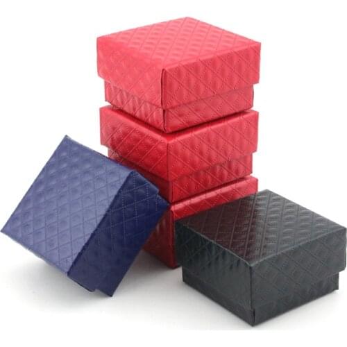 DoreenBeads Simple Cube Paper Jewelry Box Necklace Earrings Ring Set Boxes For Gift Packing & Display Wholesale 5x5x3cm 1 Piece