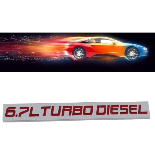 Chrome Red 6.7L TURBO DIESEL Engine for Fender Trunk Lid Emblem Decal Badge Sticker