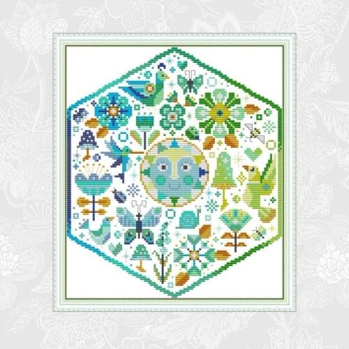 Joy sunday Sunshine and Life Patterns Aida Canvas Cross-stitch DIY Handwrok Counted Cross Stitch kits Embroidery Thread Sets