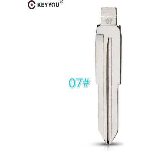 KEYYOU 10 pcs/lot Metal Blank Uncut Flip KD Remote Key Blade Type 07# for Mitsubishi Outlander Grandis ASX Pajero Saima