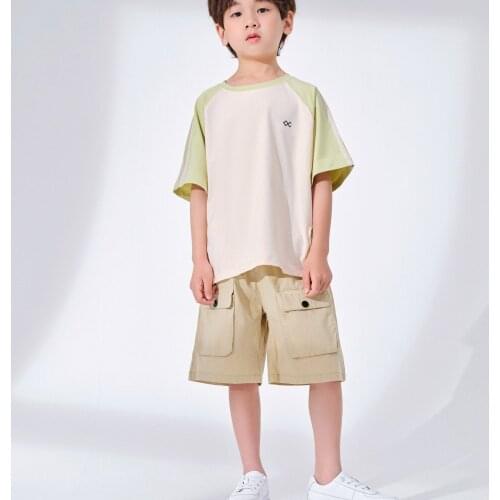 Hollead Kids Boys Shorts Pants Solid Colors Summer Childrens Boy Calf Casual Trousers Teens Elastic Waist Overalls Clothing