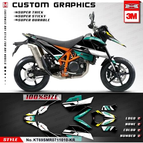 KUNGFU GRAPHICS Motorcycle Decorations Custom Stickers Kit for SM SMR 690 2007 2008 2009 2010 2011, Customizable
