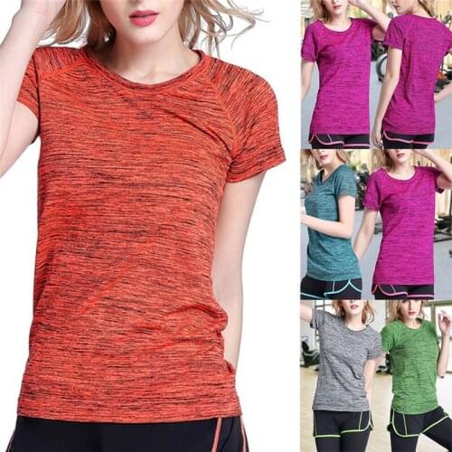 Summer Quick-drying T-shirt Thin Sports Short Sleeve Women Loose Running Clothes Yoga Fitness Clothes Breathable Sweat M