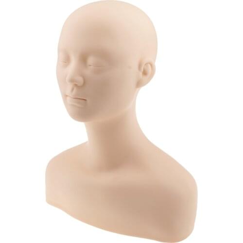 Cosmetology Mannequin Bust Face Shoulder Massage Eye Lip Face Painting Makeup Training Practice
