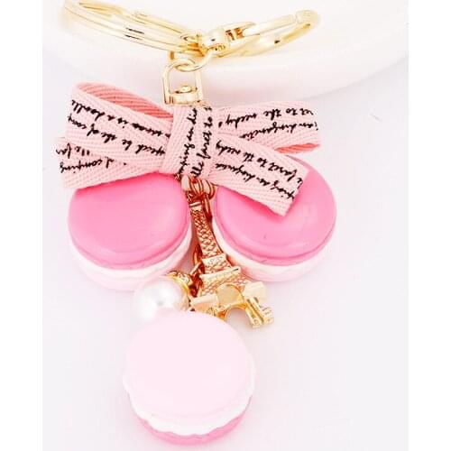 Cute Cake keychains Creative Keyrings Women Bag Charm Purse Pendant Ladies Fashion Key Chain Car Key Ring Party Gifts Wholesale