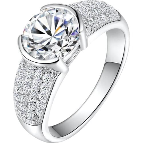 Mens Ring 925 Sterling Silver Original Luxury Exquisite Elegant Multi-Diamond Gentleman Give Boyfriend Gift Engagement Wedding