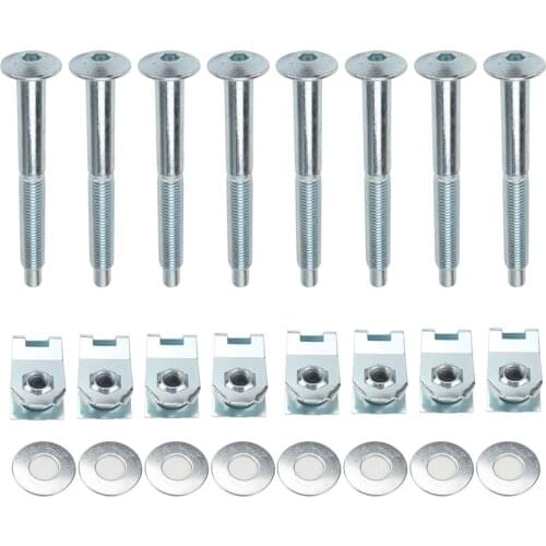Set of 8 Truck Bed Mounting Hardware Kit Bolts Washers Nuts for W709424-S901 W708605-S436