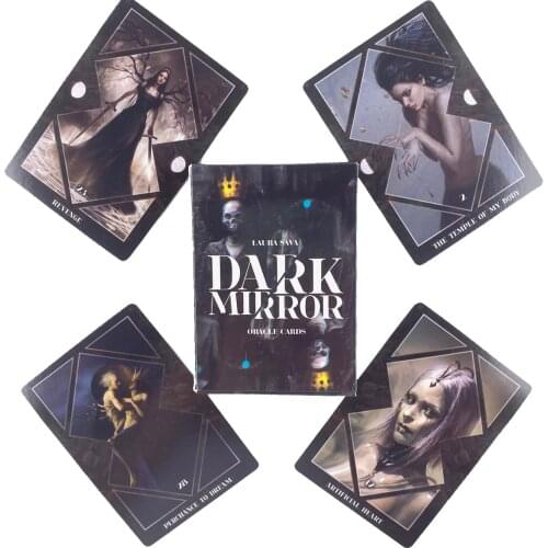 Dark Mirror Oracle Cards Leisure Party Table Game High Quality Fortune-telling Prophecy Tarot Deck With Guide Book