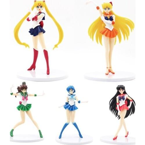 Anime wholesale Sailor Moon Tsukino Hano Rei Mizuno Ami Kino Makoto Figures