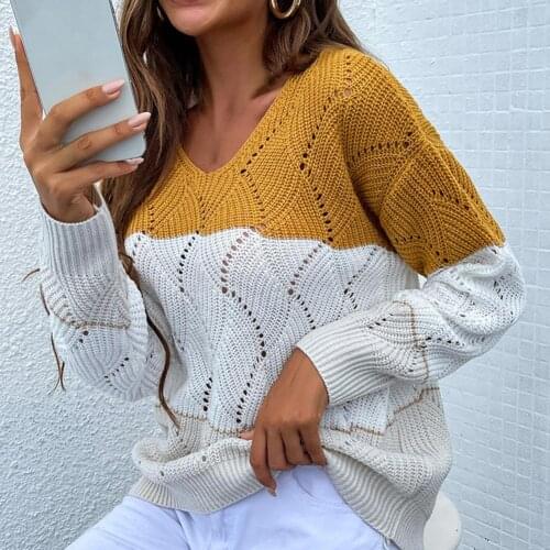 Autumn Winter Stylish O Neck Long Sleeve Knitted Pullover Top Sweater Women Sweater Round Neck for Office