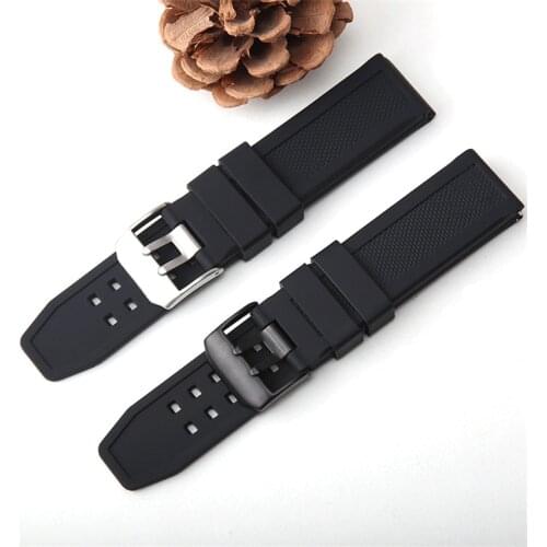 20mm 23mm Black Silicone Rubber Watchband For Luminox Citizen Watch Strap Tape Waterproof Diving Wrist Bracelet with Pin Clasp
