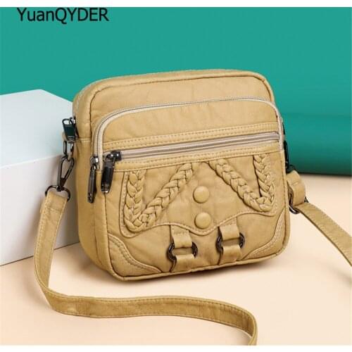 Luxury Designer Ladies Shoulder Bag High Quality Soft PU Leather Womens Mobile Phone Bag Button Design Women Messenger Bags Sac