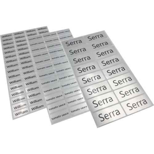 Silver Color Name Stickers Waterproof Customize Office Tag Personalized Labels School Stationery Water Bottle Lunch Box Sticker