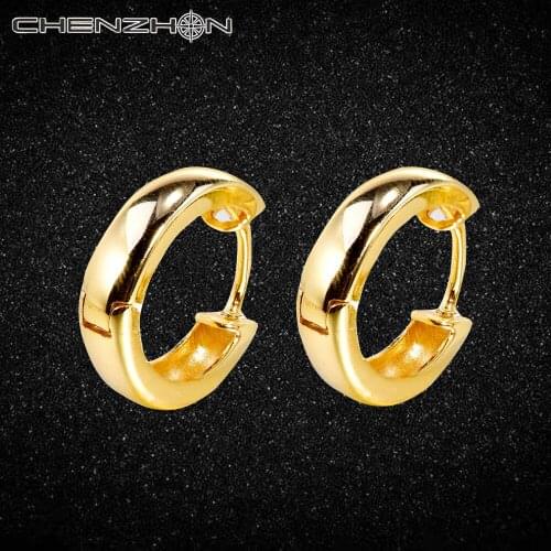 CHENZHON Mini Hoop Earrings 925 Sterling Silver Jewelry Circle Round 18 K Gold Plated Fashion Earring Gift Piercing Dropshipping