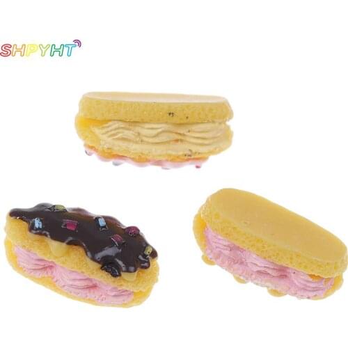 High Quality3pcs/set Dollhouse Miniature Food Scene Model DIY 3D Resin Bread Cake Model Simulation Mini Cake Kitchen Toys