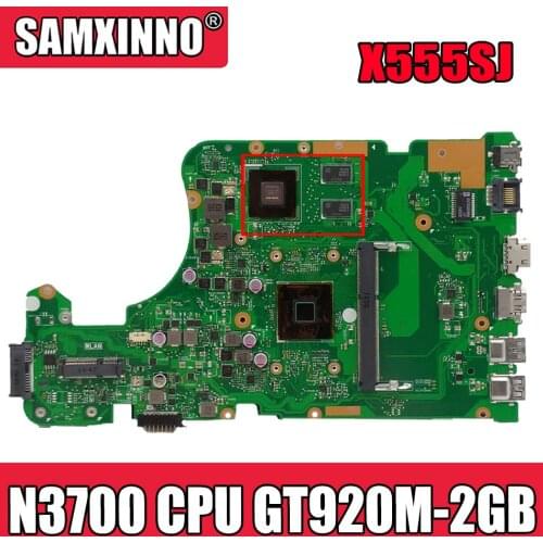 X555SJ motherboard For Asus X555SJ X555S X555SJ A555S X555 laptop motherboard N3700 CPU GT920M-2GB mainboard tetsted 100