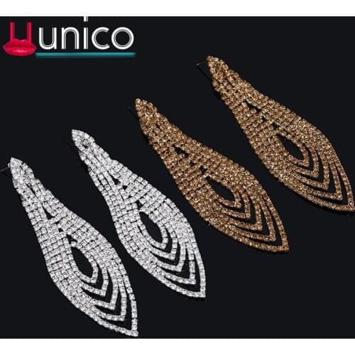 Uunico 2018 Europe and the United States new bride jewelry earrings long claw chain wovenEarrings