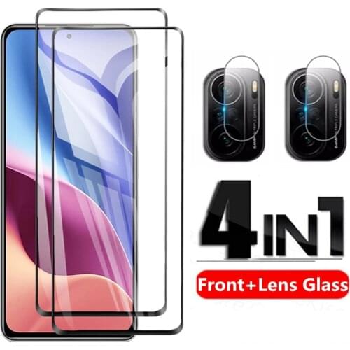 4in1 Protective Glass For Xiaomi Poco F3 F2 Pro Screen Protector Tempered Glass For Xiaomi POCO M3 C3 X3 Poco f3 Protector Film
