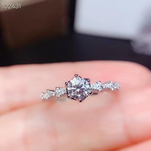 2020 new 0.5 ct crackling moissanite gemstone ring for women jewelry engagement ring for wedding 925 silver birthday gift