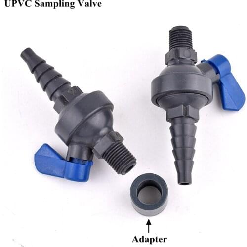 1pc 1/4" Male Thread UPVC Sampling Valve Aquarium Fish Tank Pagoda Hose Quick Connecter Garden Pipe Water Treatment Accessories