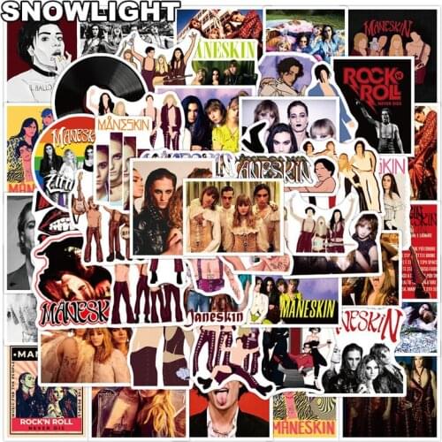 10/50pcs/set Cartoon Rock Band Maneskin Italy Graffiti Stickers For Laptop Mixed Diy Skateboard Luggage Helmet Phone Case Gift