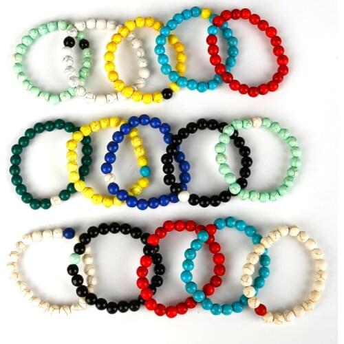 2 Strands/Set Couples Bracelet Bead Bracelets Classic Double Color Natural Stone Bead Bracelet For Men Women Jewelry Accessories