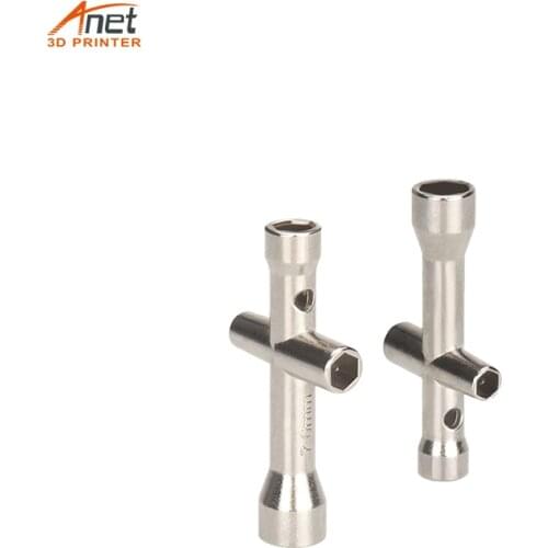 2PCS New 4 In 1 M2 M2.5 M3 M4 3D Printing Nozzles Wrench Screw Nut Hexagonal Cross Mini Wrench Spanner Maintenance Tool 4 Size