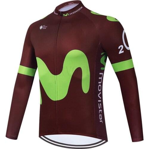 2021 MOVISTAR TEAM Long Sleeve Cycling Jersey Spring Autumn Bike Pants Set Mens Ropa Ciclismo 19D Pad Bicycling Maillot Culotte