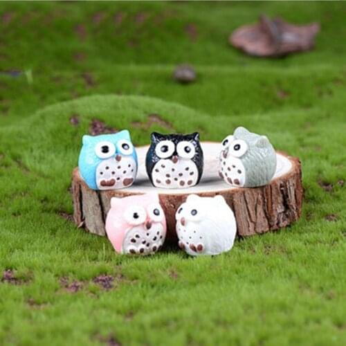 5 Pcs Owl Figurine Miniatures Kawaii Accessories Desk garden decoration outdoor Home Decor Graduation Gift