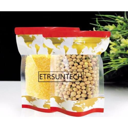 500pcs Creative Map Design Plastic Bags Reclosable Food Nut Storage Bag Kitchen Package Bag