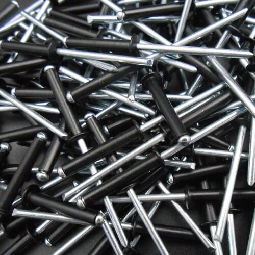 500PCS/Lot HQ M3.2 Black Aluminium Blind Pop Rivets Open Dome Head Rivet M3.2X19 3.2MM X19MM 3.2X19 Clinch NEW *AT032X500