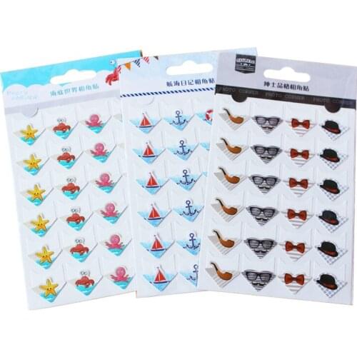 72 pcs/lot (3 sheets) Ocean series set Paper Stickers Photo Albums Excellent Handwork Frame Decoration paper DIY Scrapbooking