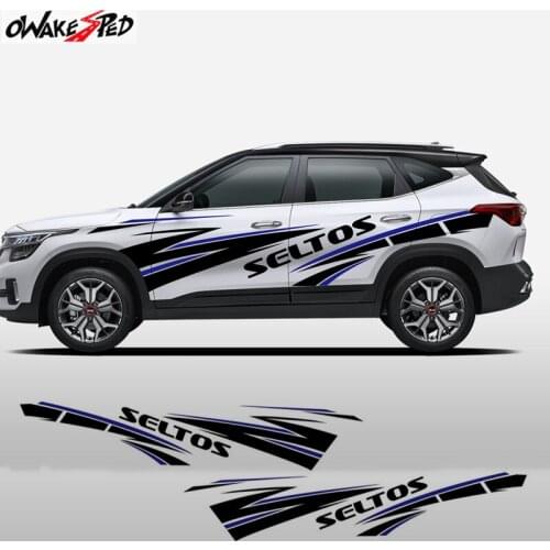 Car Sport Stripes Styling Both Side Body Vinyl Decal For Kia Seltos Auto Door Sticker Exterior Accessories