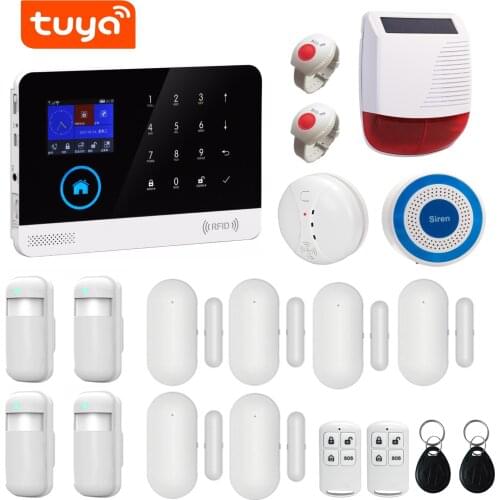 Tuya Smartlife APP remote control Dual network Wireless WiFi GSM GPRS Home Alarm Burglar System for smart Home Security