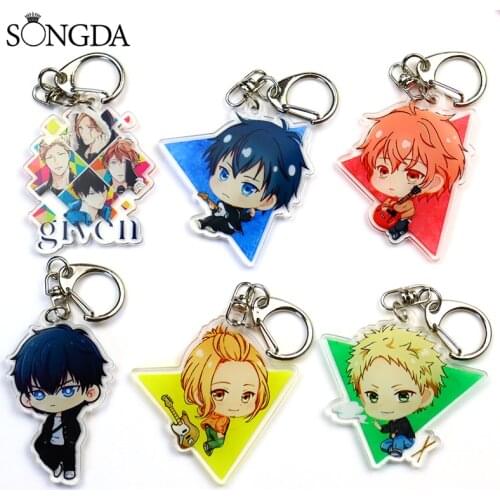 SONGDA Anime GIVEN Acrylic Keychain Japanese Cartoon Figures KeyRing Quality Double Sided Pendant Key Chain Decoration Gifts