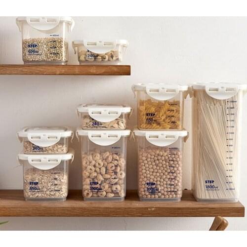 Household storage tanks transparent sealed tanks with lids nuts and grains tanks snap plastic snack storage tanks Kitchen suppli