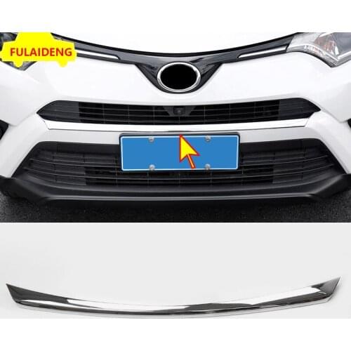 For Toyota RAV4 2016-2018 ABS Chrome Front Middle Grille Bumper Scoop Hood Strip Cover Trim car styling accessories